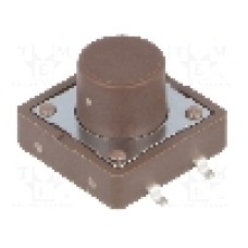 Microintrerupator, 12x12mm, OFF-(ON), SPST-NO, DIPTRONICS - DTSM-25N-V-B