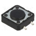 Microintrerupator 12x12mm, OFF-(ON), SPST-NO, NINIGI - TACTM-24N-F