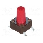 Microintrerupator, 6.2x6.2mm, OFF-(ON), SPST-NO, DIPTRONICS - DTSM-65R-V-B