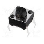 Microintrerupator 6x6mm, OFF-(ON), SPST-NO, NINIGI - 