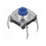 Microintrerupator 7.3x7.4mm, OFF-(ON), SPST-NO, C&K - KSA0M411 LFTR