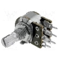 Potentiometru rotativ, 100kΩ, stereofonic, liniar, 100mW, TELPOD - PRP162G 100K A 16P6