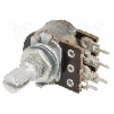 Potentiometru rotativ, 2.2MΩ, stereofonic, liniar, 100mW, TELPOD - PRP162G 2M2 A 16P6