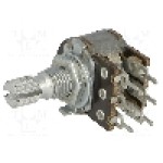 Potentiometru rotativ, 2.2kΩ, stereofonic, liniar, 100mW, TELPOD - PRP162G 2K2 A 16P6