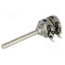 Potentiometru rotativ, 2.5kΩ, stereofonic, liniar, 200mW, PIHER - T16TH-M04N252A2020MTA