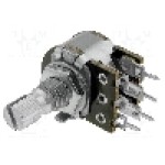 Potentiometru rotativ, 470kΩ, stereofonic, liniar, 100mW, TELPOD - PRP162G 470K A 16P6