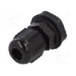 Presetupa poliamida, PG7, IP66, IP68, ALPHA WIRE - PPC7 BK080