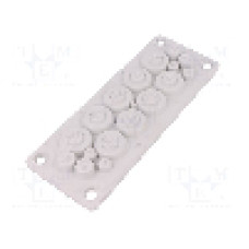 Garnitura cu mai multe orificii pentru cabluri, panou {{Grosime panou}}, {{Material}}, HT HI TECH POLYMERS - HTC-17-TPE