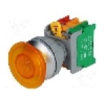 Intrerupator acţionat prin apasare, 1 pozitii, 30mm, seria LXE30, AUSPICIOUS - EBL30-1O/C Y, W/O LAMP