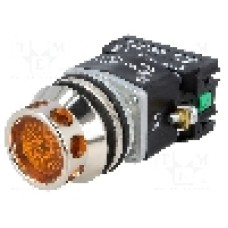 Intrerupator acţionat prin apasare, 1 pozitii, 30mm, seria NEF30, PROMET - NEF30-KLGXY24V