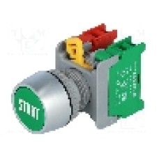 Intrerupator acţionat prin apasare, 22mm, seria PBF22, IP65, AUSPICIOUS - PBF22-1O/C G START