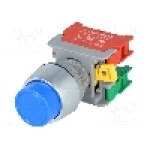 Intrerupator acţionat prin apasare, 22mm, seria PBL22, IP65, AUSPICIOUS - PBL22-1O/C BL Intrerupator acţionat prin apasare, 22mm, seria PBL22, IP65, AUSPICIOUS - PBL22-1O/C BL