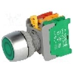 Intrerupator acţionat prin apasare, 22mm, seria PFL22, IP65, AUSPICIOUS - PFL22-1O/C G, W/O LAMP Intrerupator acţionat prin apasare, 22mm, seria PFL22, IP65, AUSPICIOUS - PFL22-1O/C G, W/O LAMP