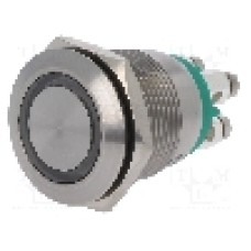 Intrerupator anti-vandalism, OFF-(ON), Ø19mm, BULGIN, MPI002/TE/GN/12, T154588 Intrerupator anti-vandalism, OFF-(ON), Ø19mm, BULGIN, MPI002/TE/GN/12, T154588