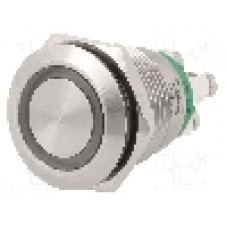 Intrerupator anti-vandalism, OFF-(ON), Ø19mm, BULGIN, MPI002/TE/GN/24 Intrerupator anti-vandalism, OFF-(ON), Ø19mm, BULGIN, MPI002/TE/GN/24