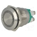 Intrerupator anti-vandalism, OFF-(ON), Ø19mm, BULGIN, MPI002/TERM/GN