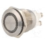 Intrerupator anti-vandalism, OFF-(ON), Ø19mm, BULGIN, MPI002/TE/WH/24