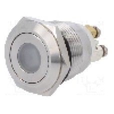 Intrerupator anti-vandalism, OFF-(ON), Ø19mm, ONPOW - GQ19F-10D/B/12V/S