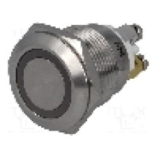 Intrerupator anti-vandalism, OFF-(ON), Ø19mm, ONPOW - GQ19F-10E/RG/24/S (DUAL LED, 24V)