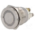 Intrerupator anti-vandalism, OFF-(ON), Ø19mm, ONPOW - GQ19PF-10E/B/12V/S