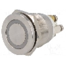 Intrerupator anti-vandalism, OFF-(ON), Ø19mm, ONPOW - GQ19PF-10E/B/12V/S