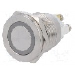 Intrerupator anti-vandalism, OFF-(ON), Ø19mm, ONPOW - GQ19PF-10E/G/12V/S