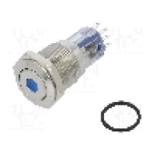 Intrerupator anti-vandalism, ON-(ON), Ø16.2mm, BULGIN, MP0045/1D1BL220S