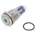 Intrerupator anti-vandalism, ON-(ON), Ø16.2mm, BULGIN, MP0045/1D1GN012S Intrerupator anti-vandalism, ON-(ON), Ø16.2mm, BULGIN, MP0045/1D1GN012S