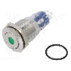 Intrerupator anti-vandalism, ON-(ON), Ø16.2mm, BULGIN, MP0045/1D1GN012S