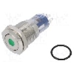 Intrerupator anti-vandalism, ON-(ON), Ø16.2mm, BULGIN, MP0045/1D1GN220S Intrerupator anti-vandalism, ON-(ON), Ø16.2mm, BULGIN, MP0045/1D1GN220S