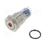 Intrerupator anti-vandalism, ON-(ON), Ø16.2mm, BULGIN, MP0045/1D1RD012S Intrerupator anti-vandalism, ON-(ON), Ø16.2mm, BULGIN, MP0045/1D1RD012S