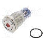 Intrerupator anti-vandalism, ON-(ON), Ø16.2mm, BULGIN, MP0045/1D1RD220S Intrerupator anti-vandalism, ON-(ON), Ø16.2mm, BULGIN, MP0045/1D1RD220S