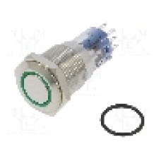 Intrerupator anti-vandalism, ON-(ON), Ø16.2mm, BULGIN, MP0045/1D2GN012S