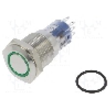 Intrerupator anti-vandalism, ON-(ON), Ø16.2mm, BULGIN, MP0045/1D2GN220S Intrerupator anti-vandalism, ON-(ON), Ø16.2mm, BULGIN, MP0045/1D2GN220S