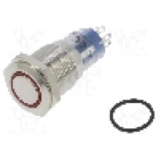 Intrerupator anti-vandalism, ON-(ON), Ø16.2mm, BULGIN, MP0045/1D2RD012S