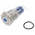 Intrerupator anti-vandalism, ON-(ON), Ø16.2mm, BULGIN, MP0045/1E1BL220S