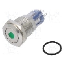 Intrerupator anti-vandalism, ON-(ON), Ø16.2mm, BULGIN, MP0045/1E1GN220S