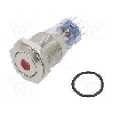 Intrerupator anti-vandalism, ON-(ON), Ø16.2mm, BULGIN, MP0045/1E1RD220S