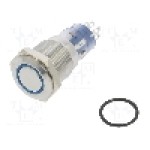 Intrerupator anti-vandalism, ON-(ON), Ø16.2mm, BULGIN, MP0045/1E2BL012S