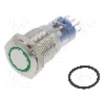 Intrerupator anti-vandalism, ON-(ON), Ø16.2mm, BULGIN, MP0045/1E2GN220S Intrerupator anti-vandalism, ON-(ON), Ø16.2mm, BULGIN, MP0045/1E2GN220S