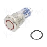 Intrerupator anti-vandalism, ON-(ON), Ø16.2mm, BULGIN, MP0045/1E2RD012S Intrerupator anti-vandalism, ON-(ON), Ø16.2mm, BULGIN, MP0045/1E2RD012S