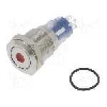 Intrerupator anti-vandalism, ON-(ON), Ø16.2mm, BULGIN, MP0045/1E2RD220S