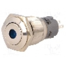 Intrerupator anti-vandalism, ON-(ON), Ø16mm, ONPOW, LAS2-GQF-11D/B12V/S-P