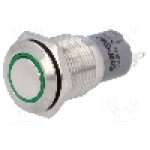 Intrerupator anti-vandalism, ON-(ON), Ø16mm, ONPOW - LAS2-GQF-11E/G24V/S-P