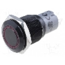 Intrerupator anti-vandalism, ON-(ON), Ø16mm, ONPOW - LAS2-GQF-11E/R/24V/A/FP