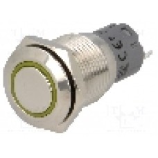 Intrerupator anti-vandalism, ON-(ON), Ø16mm, ONPOW - LAS2-GQF-11E/Y24V/S-P