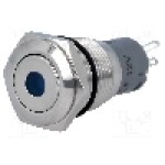 Intrerupator anti-vandalism, ON-ON, Ø16mm, ONPOW - LAS2-GQF-11ZD/B12V/S-P