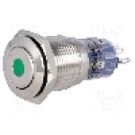 Intrerupator anti-vandalism, ON-ON, Ø16mm, ONPOW - LAS2-GQF-11ZD/G24V/S-P