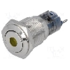 Intrerupator anti-vandalism, ON-ON, Ø16mm, ONPOW - LAS2-GQF-11ZD/Y12V/S-P