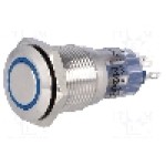 Intrerupator anti-vandalism, ON-ON, Ø16mm, ONPOW - LAS2-GQF-11ZE/B12V/S-P